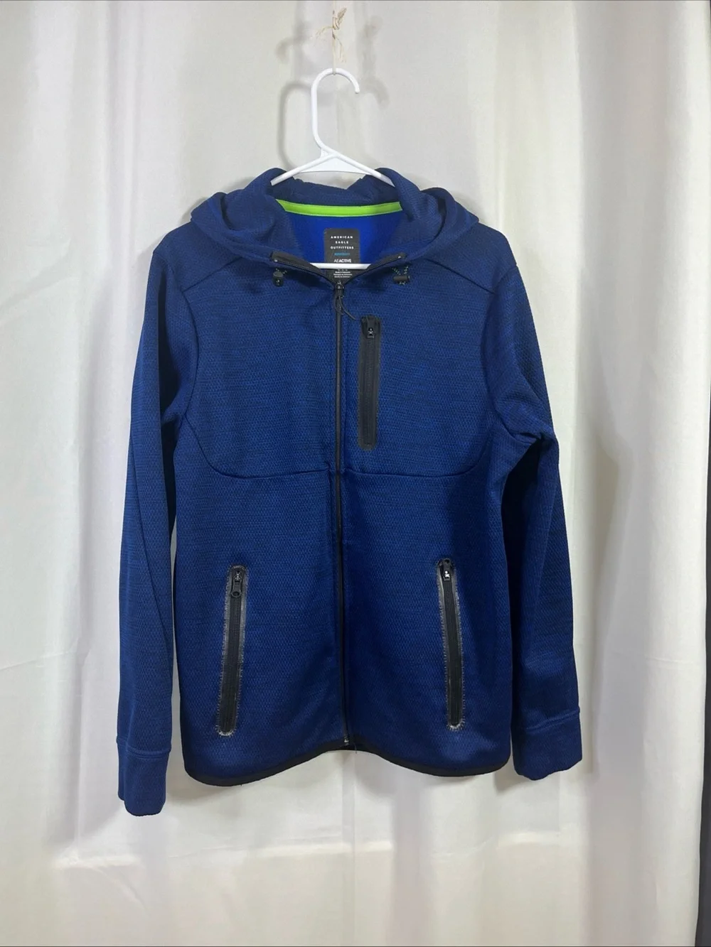 American Eagle Outfitters Men’s Blue Performance Full Zip Hoodie Size Medium